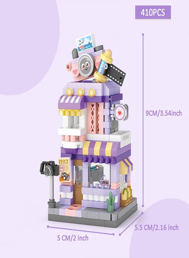 MEIEST 4 Mini City Shop Street View Building Blocks Model Set,Simulation Architecture Collection Particle Construction Building Bricks Toy,Home Decoration - Image 4